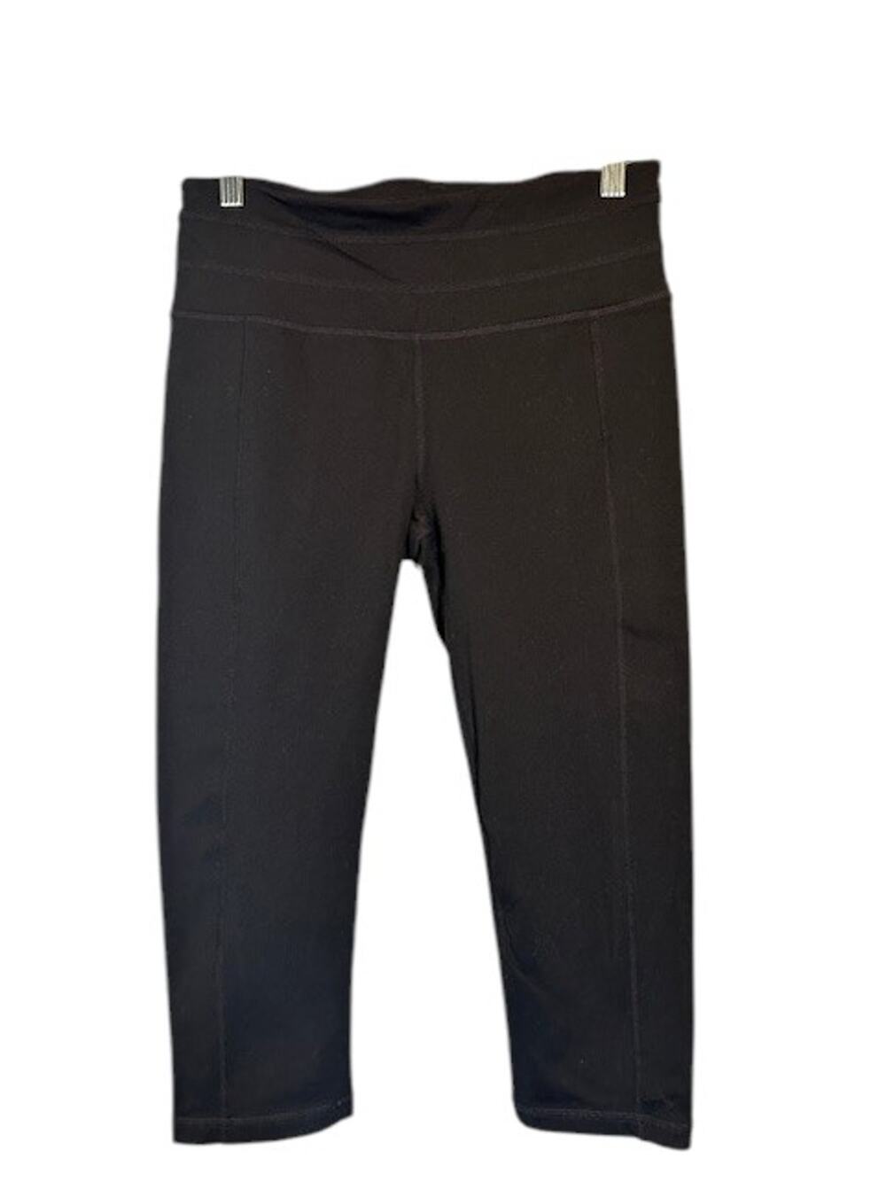 Prana Black Athletic Cropped Capri Stretch Running Capris Women Sz M